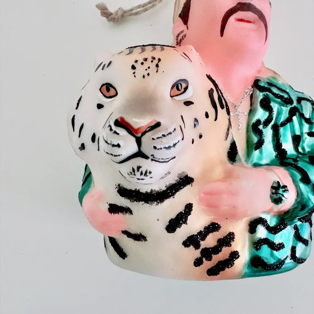 JOE EXOTIC TIGER KING GLASS ORNAMENT